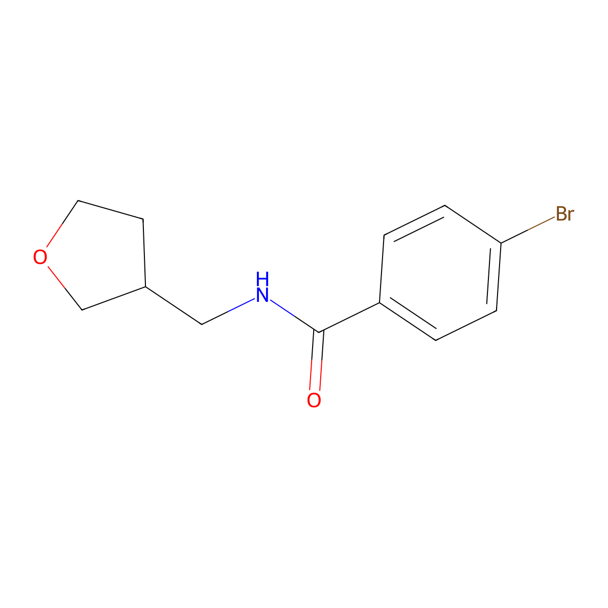 4-Bromo-N-((tetrahydrofuran-3-yl)methyl)benzamide molecular structure, CAS 1184204-55-4