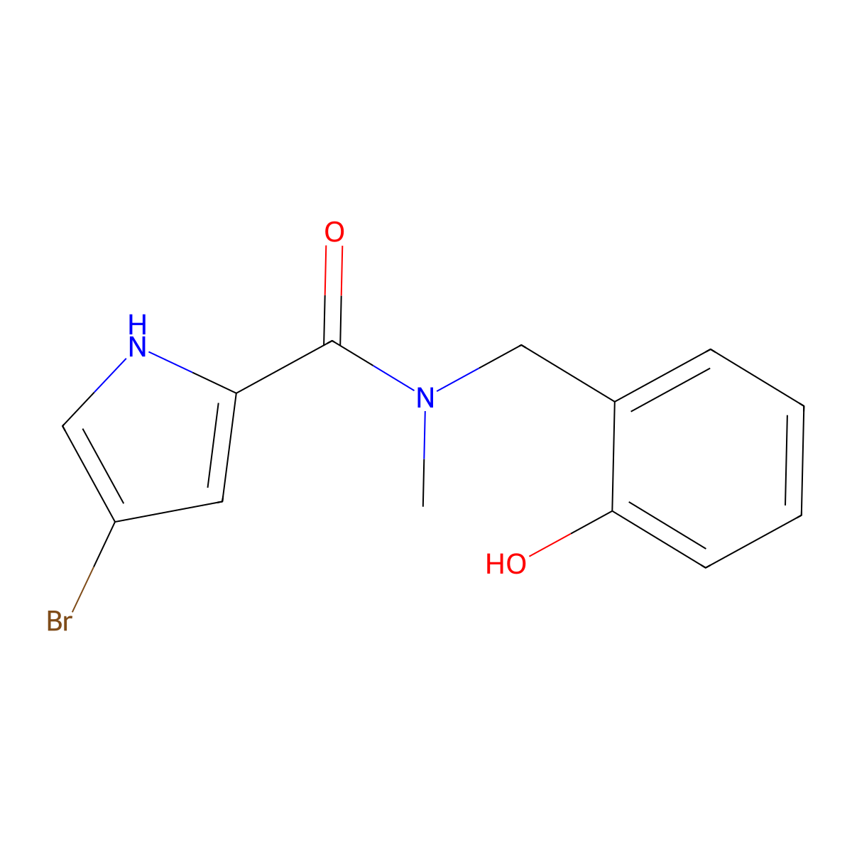 4-bromo-N-[(2-hydroxyphenyl)methyl]-N-methyl-1H-pyrrole-2-carboxamide molecular structure, CAS 1184212-09-6
