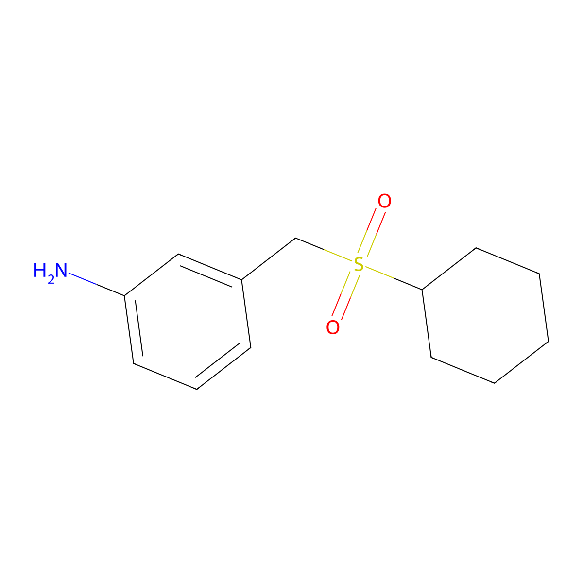3-[(Cyclohexanesulfonyl)methyl]aniline molecular structure, CAS 1184212-16-5