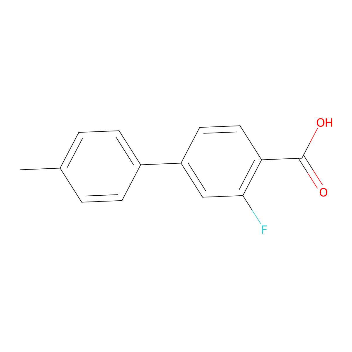 2-Fluoro-4-(4-methylphenyl)benzoic acid molecular structure, CAS 1184212-56-3