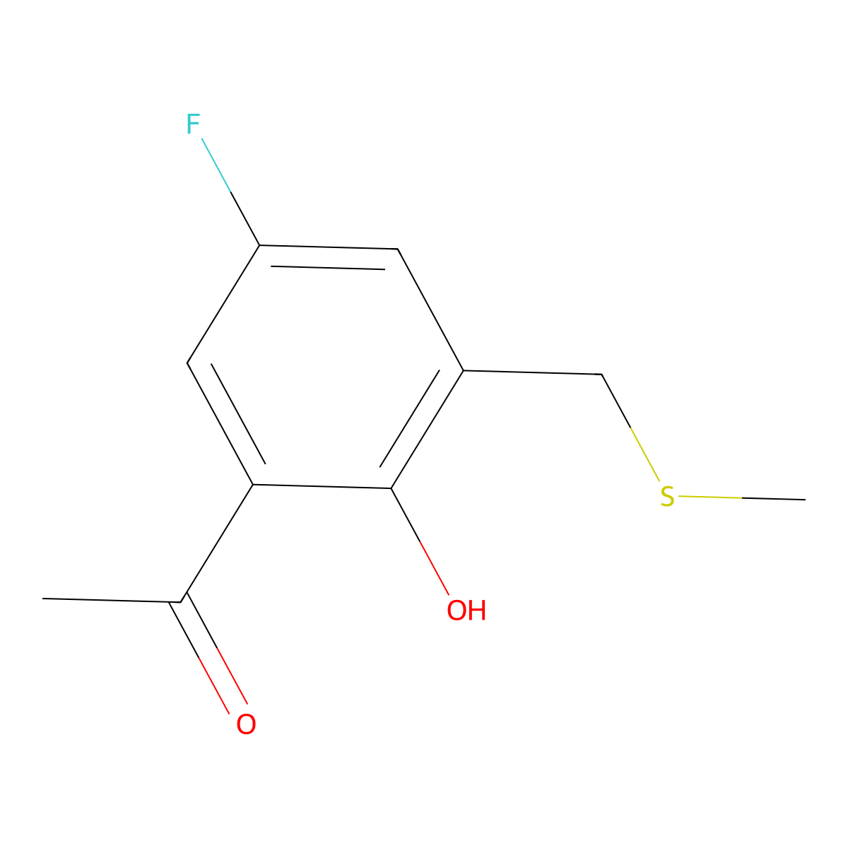 1-(5-Fluoro-2-hydroxy-3-((methylthio)methyl)phenyl)ethan-1-one molecular structure, CAS 1184221-96-2