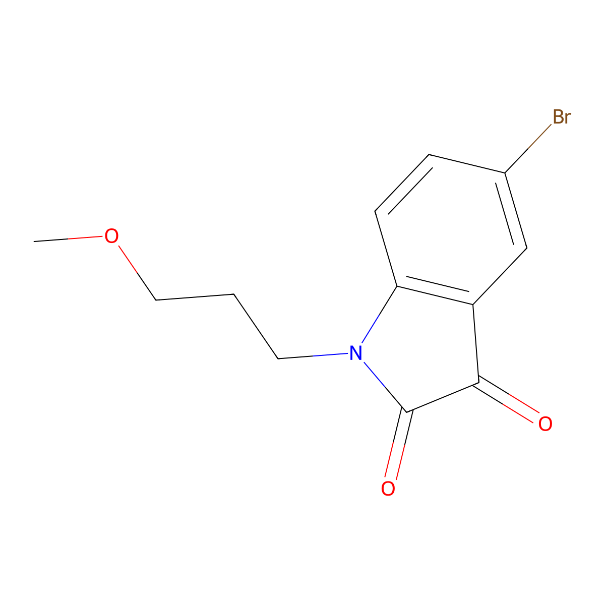 5-bromo-1-(3-methoxypropyl)-2,3-dihydro-1H-indole-2,3-dione molecular structure, CAS 1184222-89-6