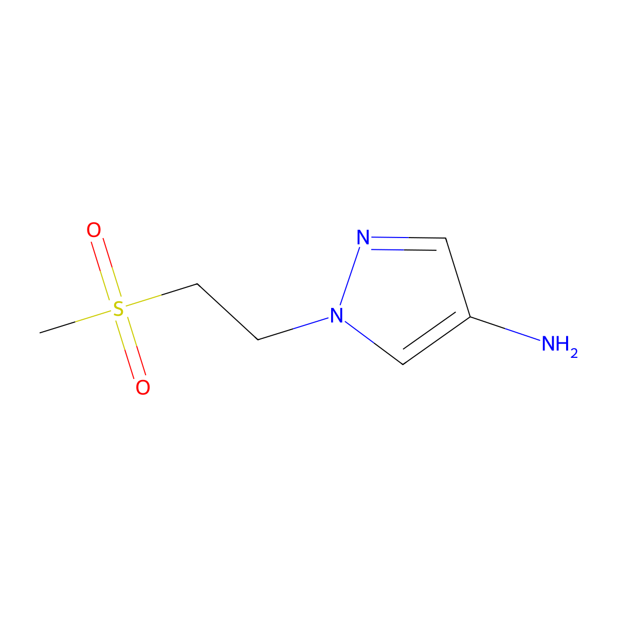 1-(2-Methanesulfonylethyl)-1H-pyrazol-4-amine molecular structure, CAS 1184224-85-8