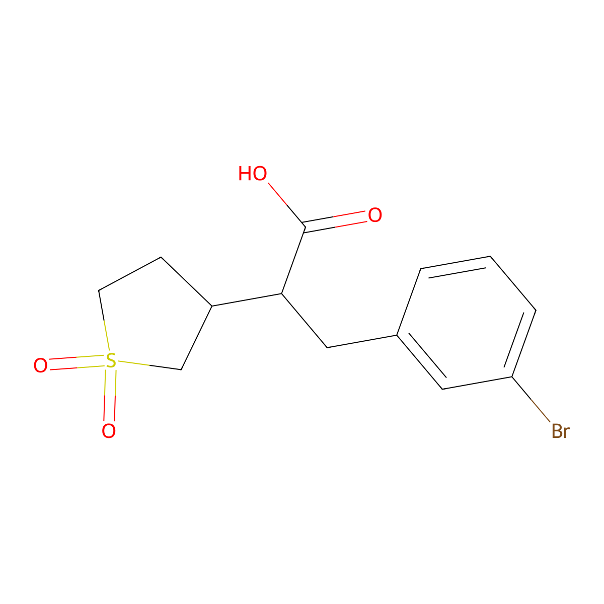 3-(3-Bromophenyl)-2-(1,1-dioxo-1lambda6-thiolan-3-yl)propanoic acid molecular structure, CAS 1184225-10-2