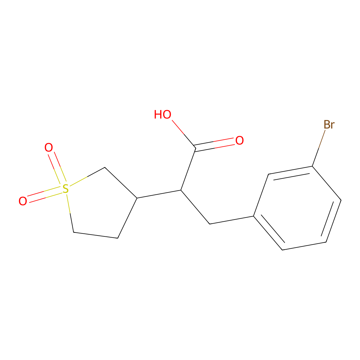 3-(3-Bromophenyl)-2-(1,1-dioxo-1lambda6-thiolan-3-yl)propanoic acid molecular structure, CAS 1184225-10-2