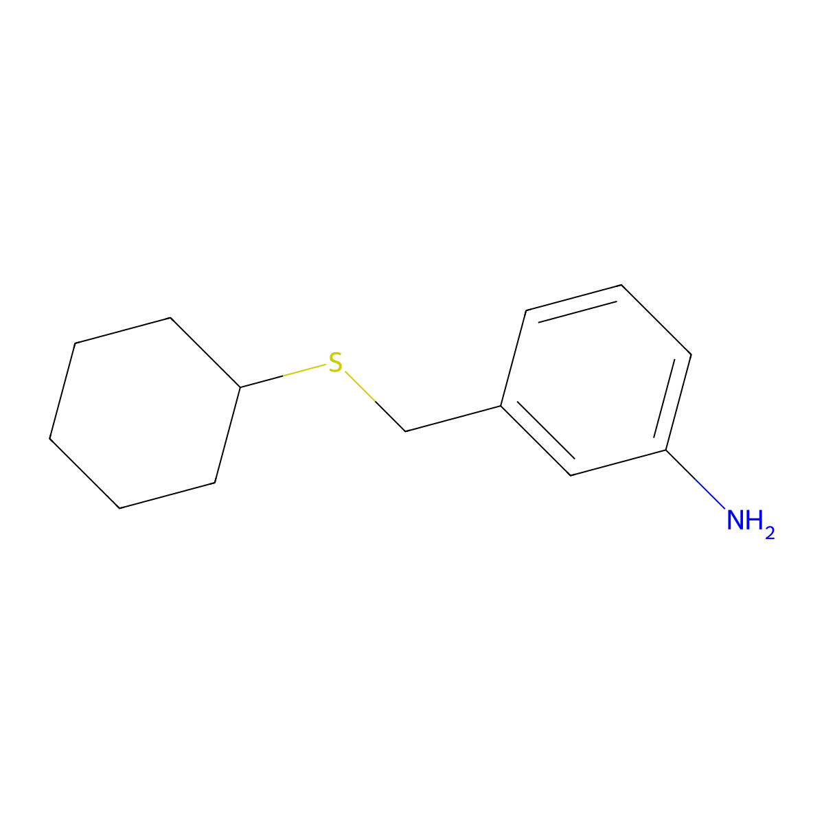 3-[(Cyclohexylsulfanyl)methyl]aniline molecular structure, CAS 1184225-27-1