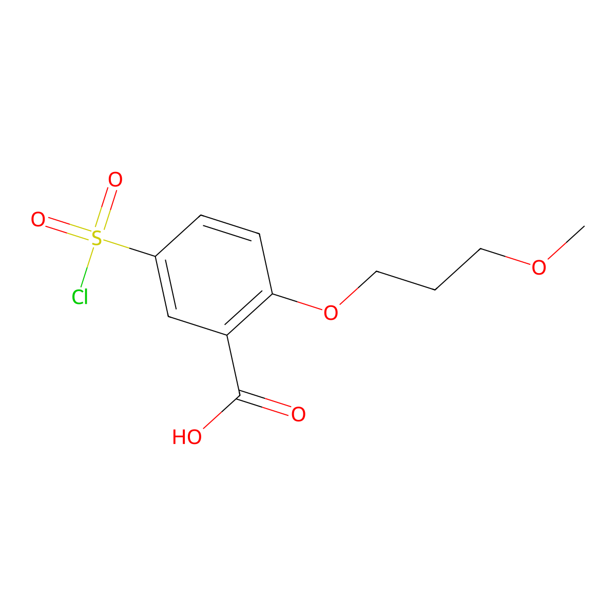 5-(Chlorosulfonyl)-2-(3-methoxypropoxy)benzoic acid molecular structure, CAS 1184228-53-2