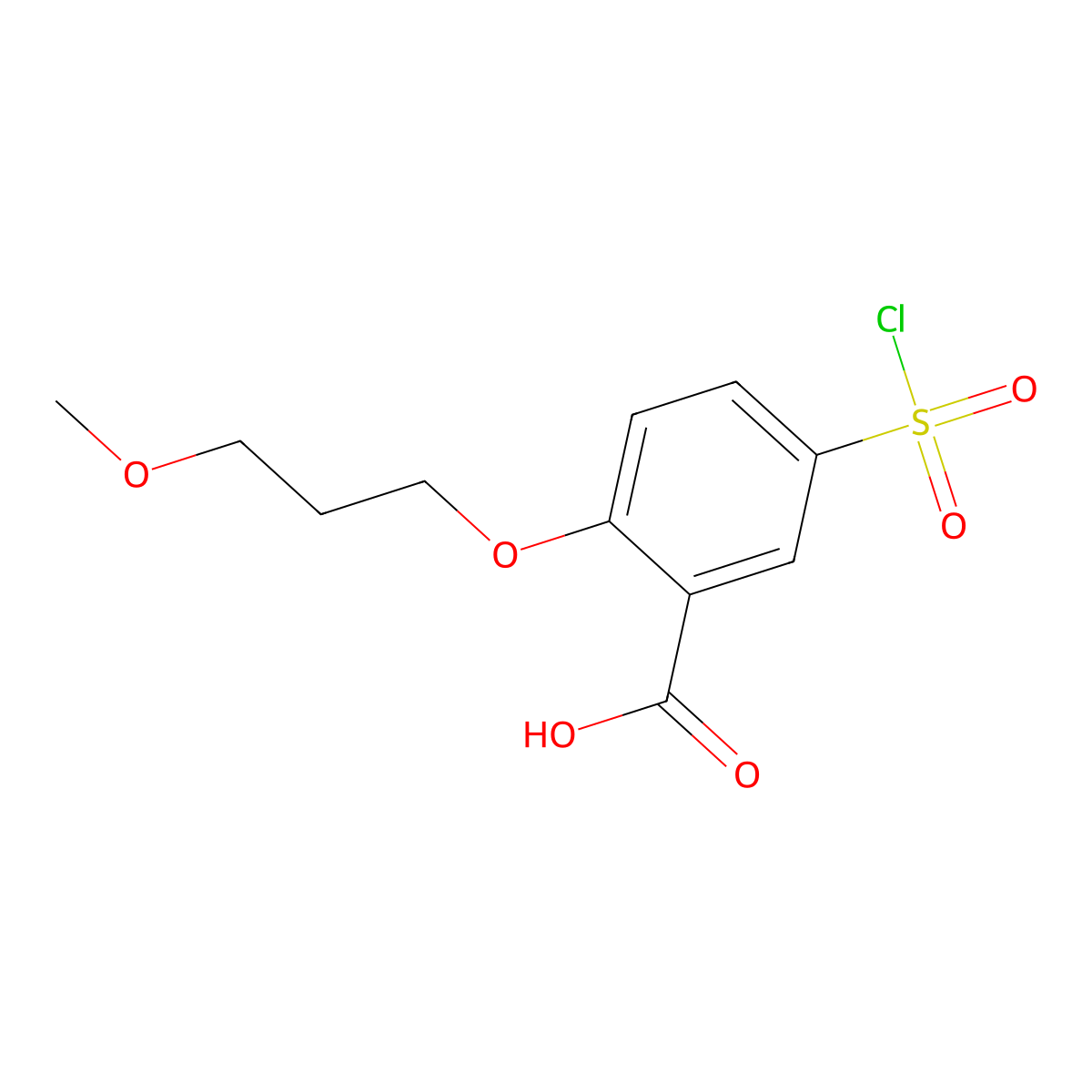 5-(Chlorosulfonyl)-2-(3-methoxypropoxy)benzoic acid molecular structure, CAS 1184228-53-2