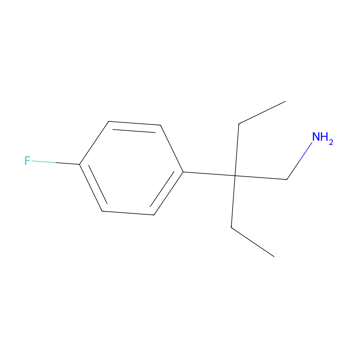 1-[3-(Aminomethyl)pentan-3-yl]-4-fluorobenzene molecular structure, CAS 1184231-96-6