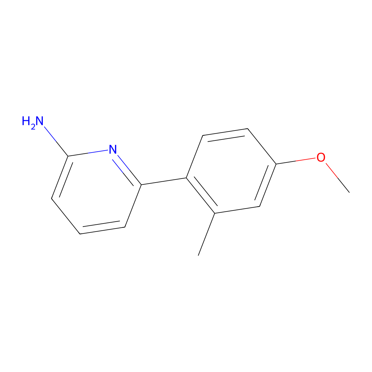 6-(4-Methoxy-2-methylphenyl)-2-pyridinamine molecular structure, CAS 1184234-37-4