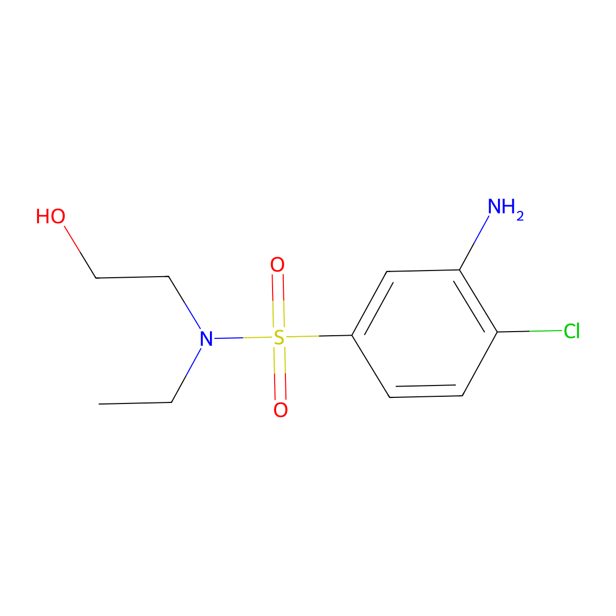 3-Amino-4-chloro-N-ethyl-N-(2-hydroxyethyl)benzenesulfonamide molecular structure, CAS 1184235-88-8