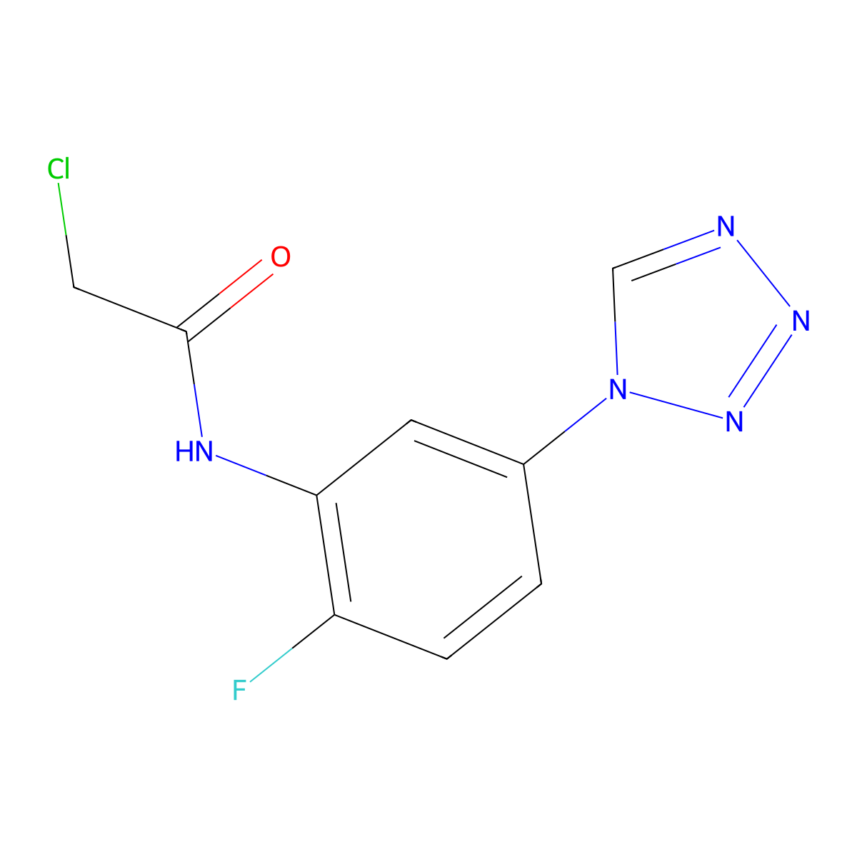 2-chloro-N-[2-fluoro-5-(1H-1,2,3,4-tetrazol-1-yl)phenyl]acetamide molecular structure, CAS 1184236-16-5