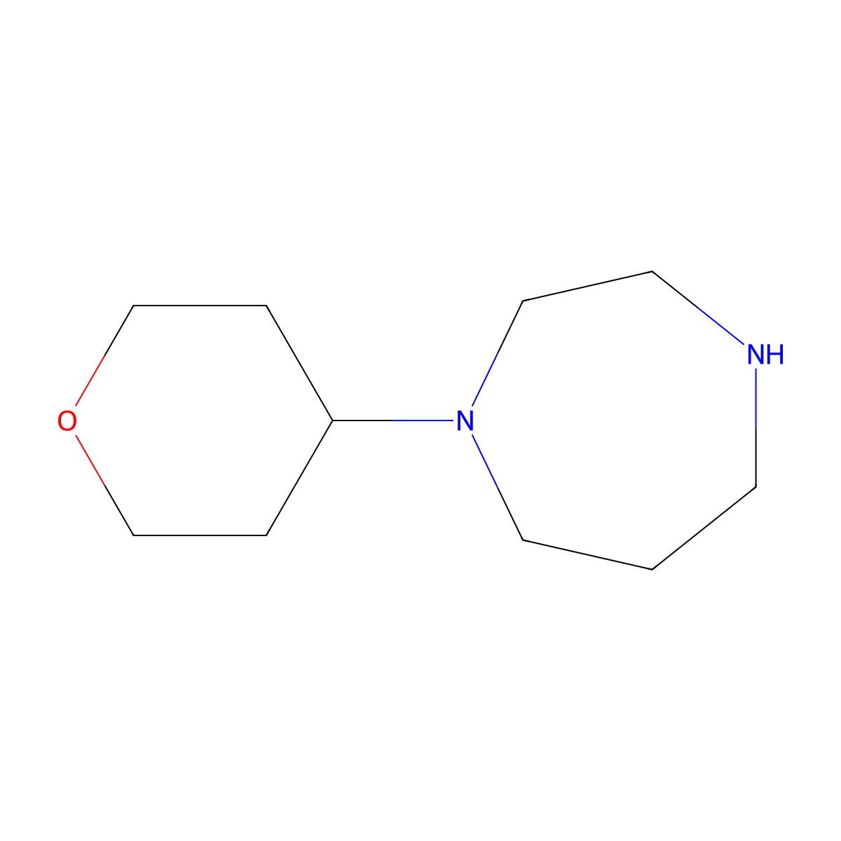 1-(Oxan-4-yl)-1,4-diazepane molecular structure, CAS 1184240-18-3