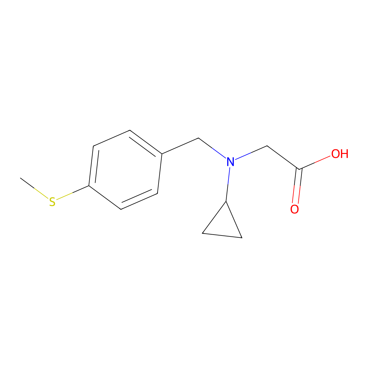 [Cyclopropyl-(4-methylsulfanyl-benzyl)-amino]-acetic acid molecular structure, CAS 1184242-09-8