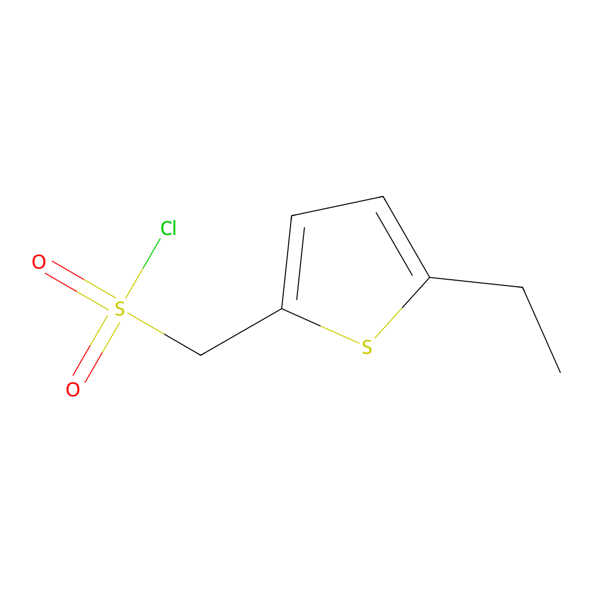 (5-Ethylthiophen-2-yl)methanesulfonyl chloride molecular structure, CAS 1184244-00-5