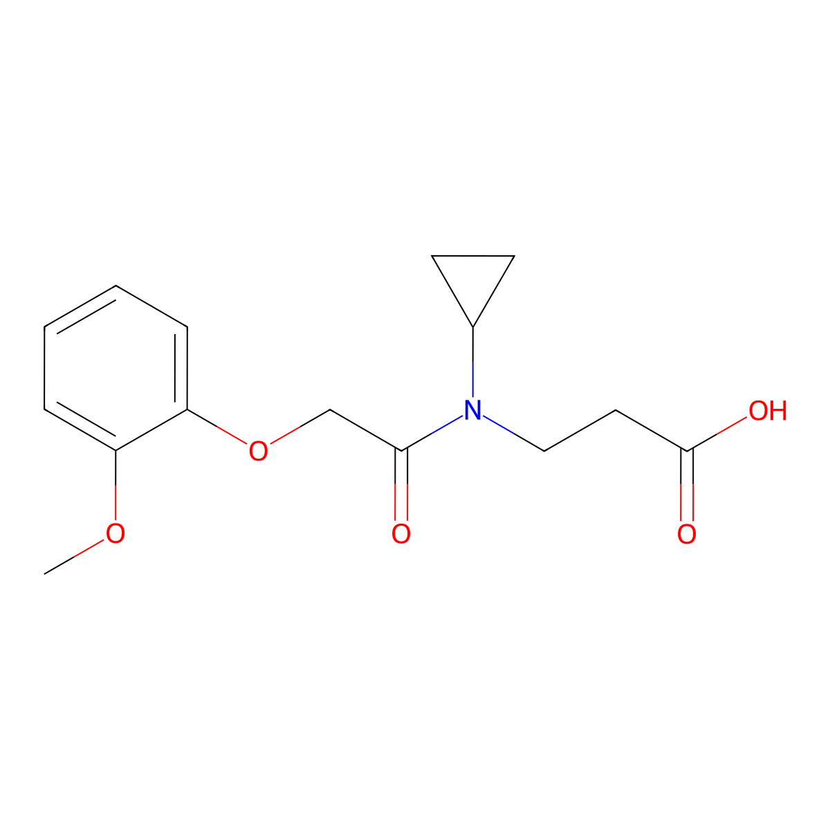 3-[N-cyclopropyl-2-(2-methoxyphenoxy)acetamido]propanoic acid molecular structure, CAS 1184247-60-6