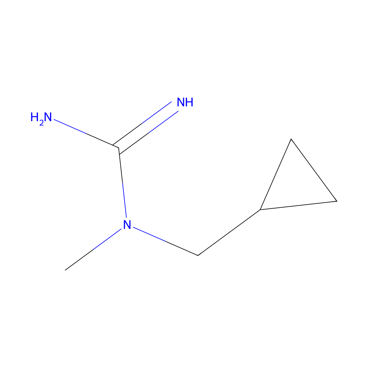 N-(cyclopropylmethyl)-N-methylguanidine molecular structure, CAS 1184249-03-3
