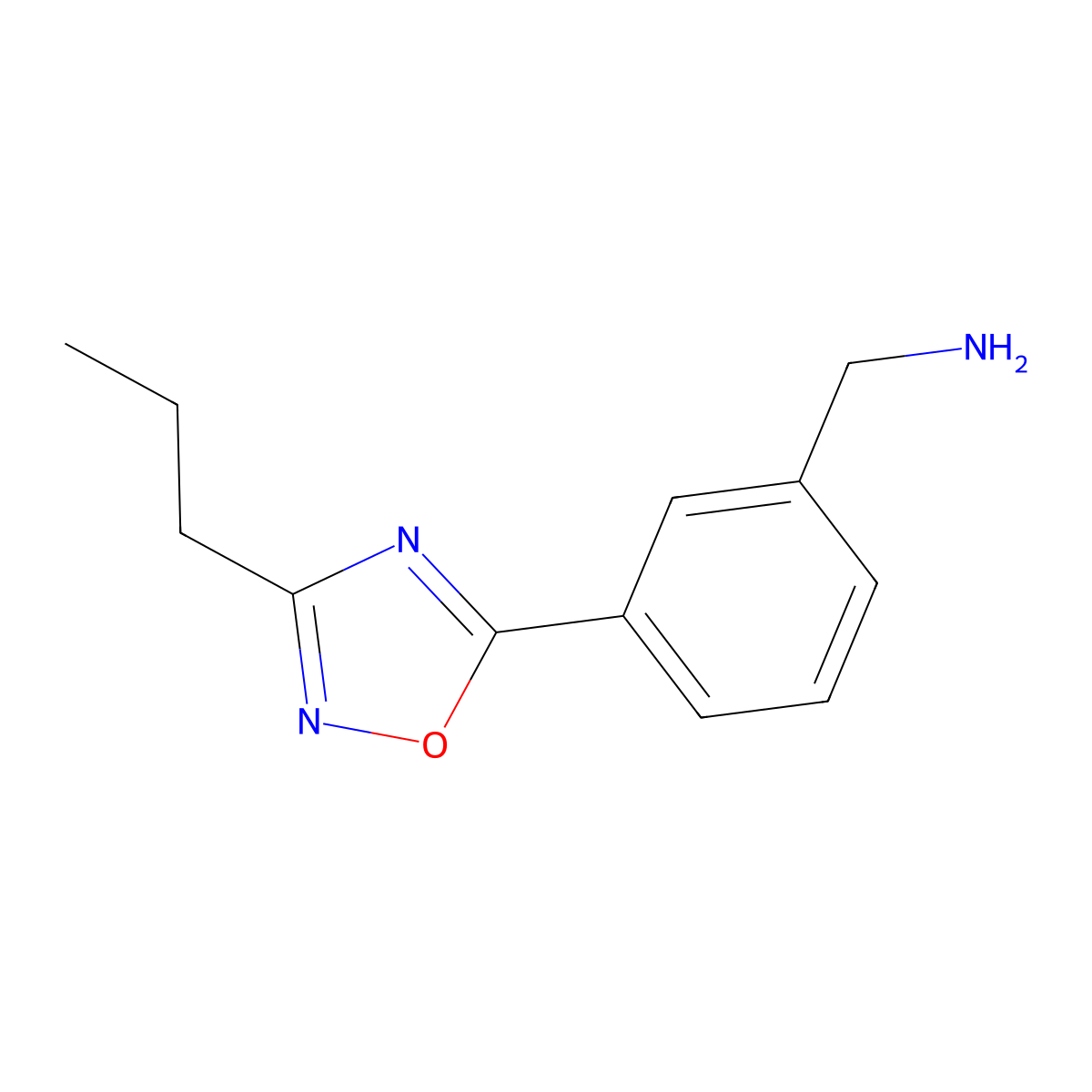[3-(3-Propyl-1,2,4-oxadiazol-5-yl)phenyl]methanamine molecular structure, CAS 1184252-46-7