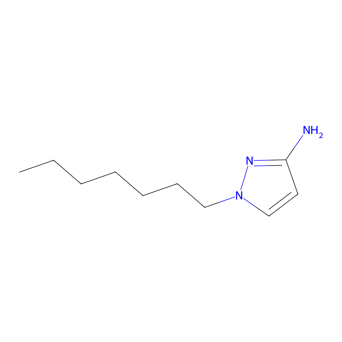 1-Heptyl-1H-pyrazol-3-amine molecular structure, CAS 1184254-69-0