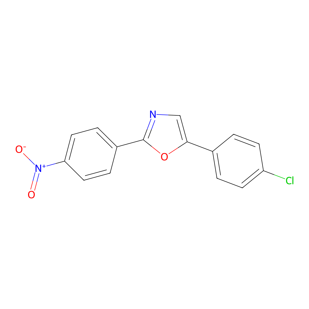 5-(4-Chlorophenyl)-2-(4-nitrophenyl)oxazole molecular structure, CAS 118426-03-2