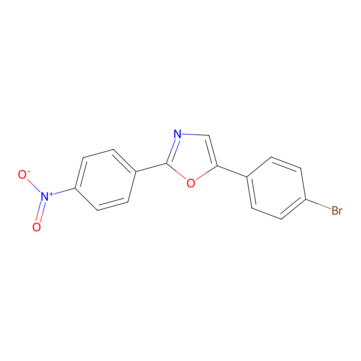 5-(4-Bromo-phenyl)-2-(4-nitro-phenyl)-oxazole molecular structure, CAS 118426-04-3
