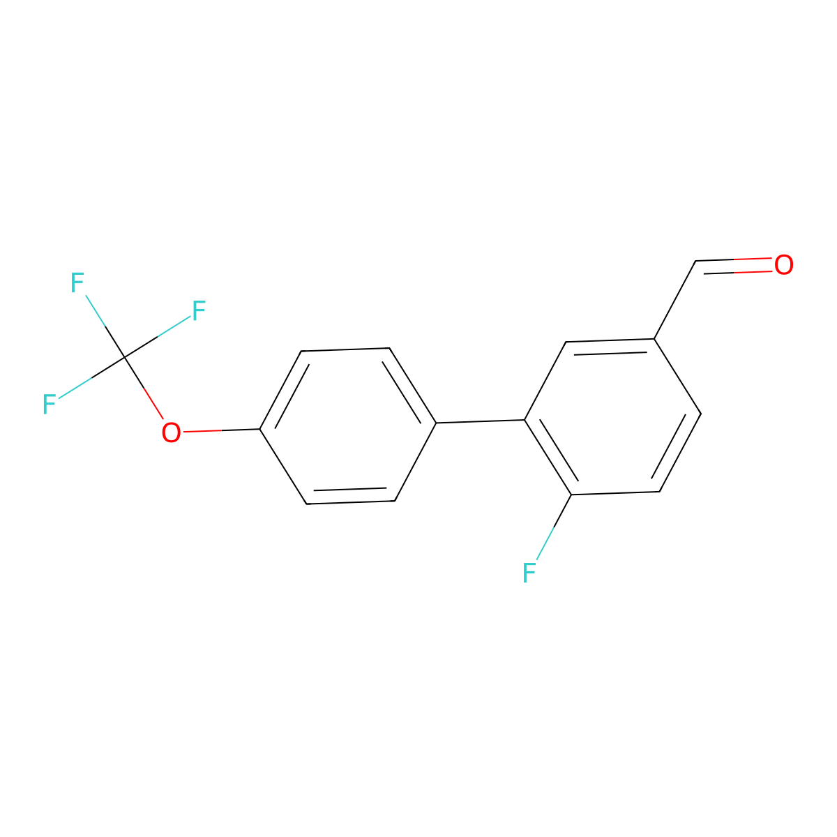 6-Fluoro-4'-(trifluoromethoxy)biphenyl-3-carboxaldehyde molecular structure, CAS 1184262-74-5