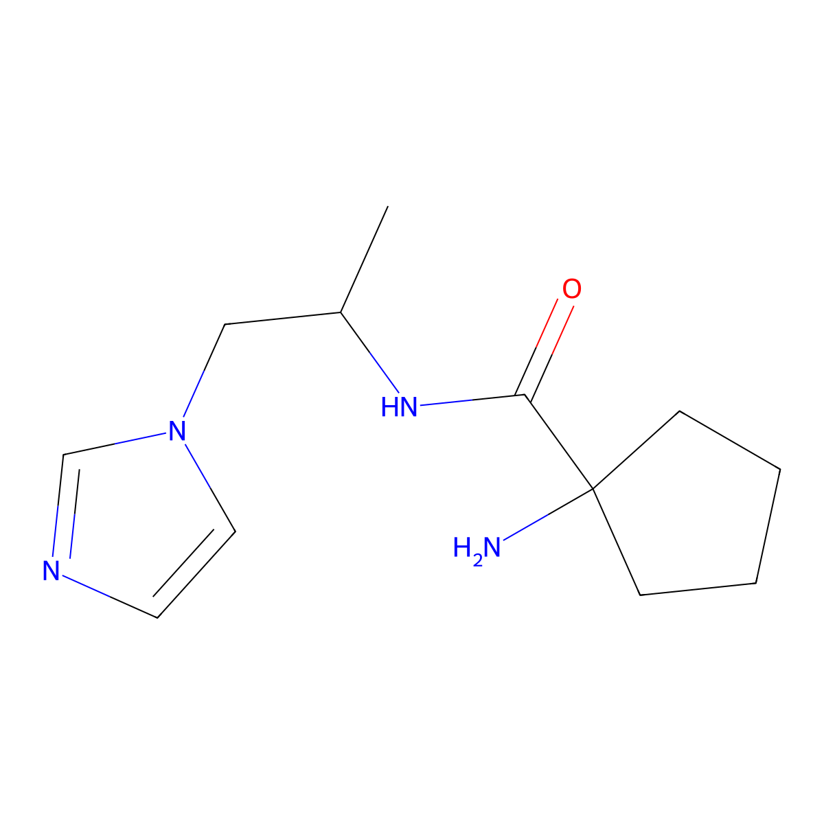 1-amino-N-[1-(1H-imidazol-1-yl)propan-2-yl]cyclopentane-1-carboxamide molecular structure, CAS 1184265-68-6