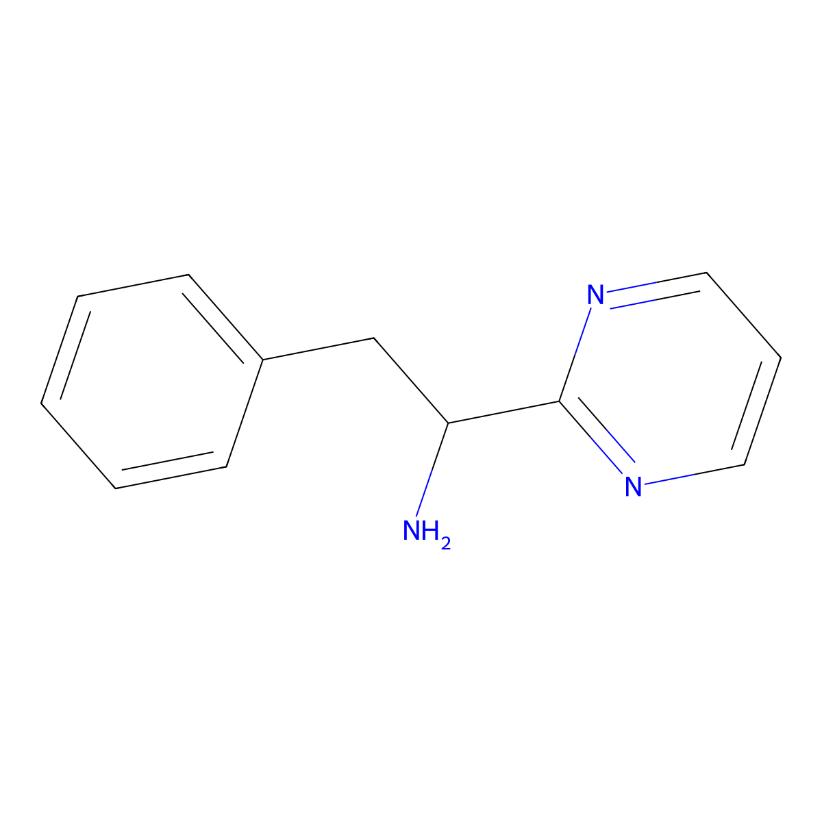2-Phenyl-1-(pyrimidin-2-yl)ethanamine molecular structure, CAS 1184266-01-0