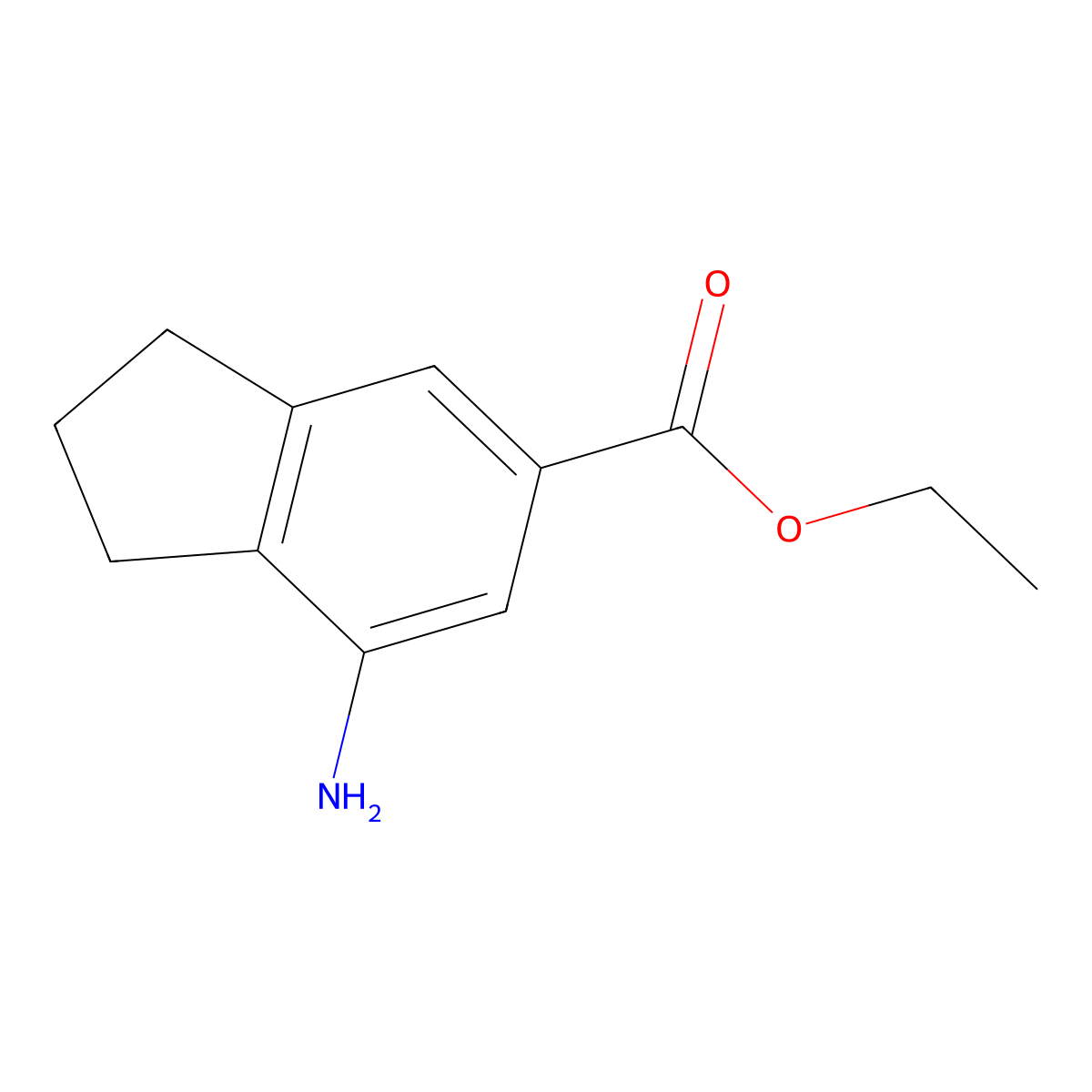 ethyl 7-amino-2,3-dihydro-1H-indene-5-carboxylate molecular structure, CAS 1184266-03-2