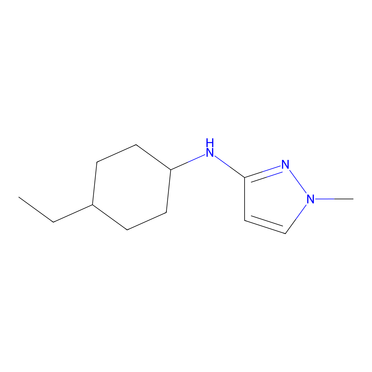 N-(4-Ethylcyclohexyl)-1-methyl-1H-pyrazol-3-amine molecular structure, CAS 1184267-80-8