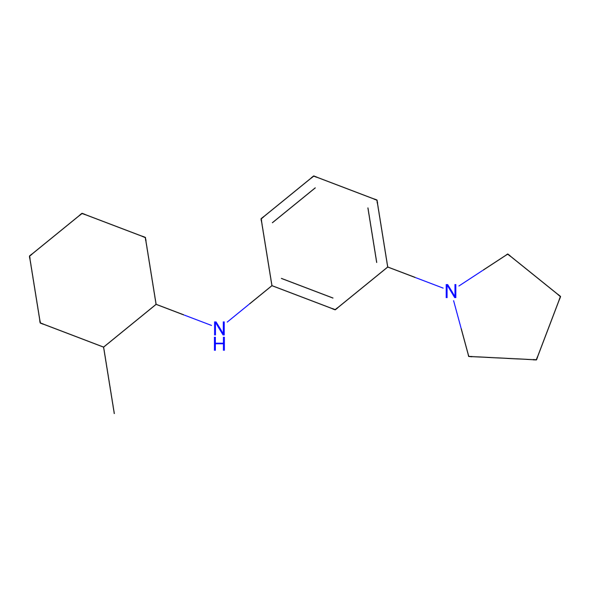 N-(2-methylcyclohexyl)-3-(pyrrolidin-1-yl)aniline molecular structure, CAS 1184268-55-0