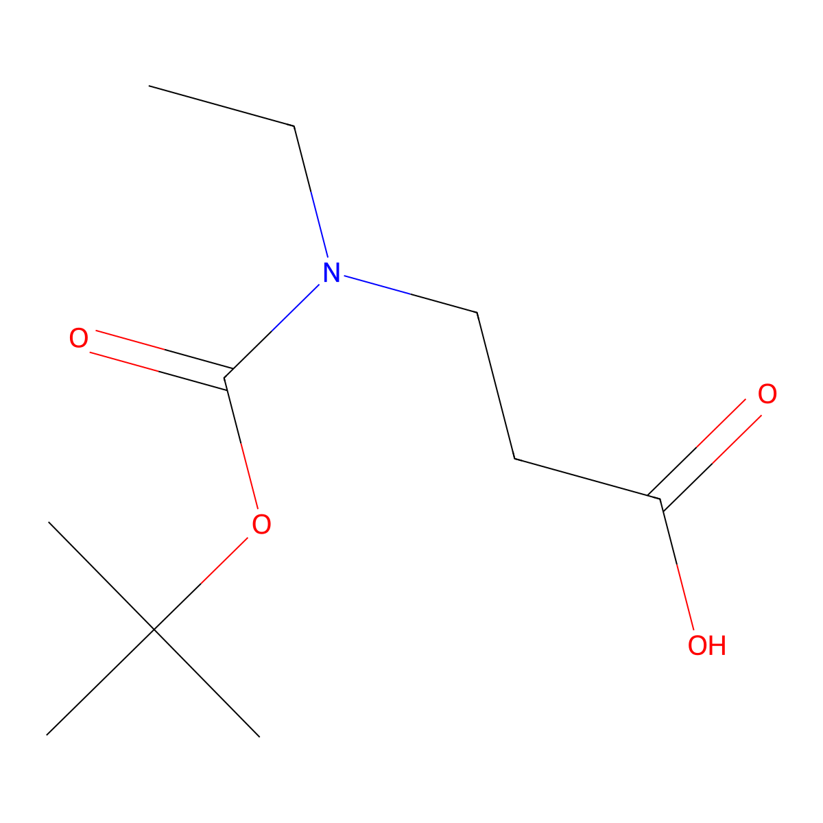 3-{[(Tert-butoxy)carbonyl](ethyl)amino}propanoic acid molecular structure, CAS 1184268-56-1