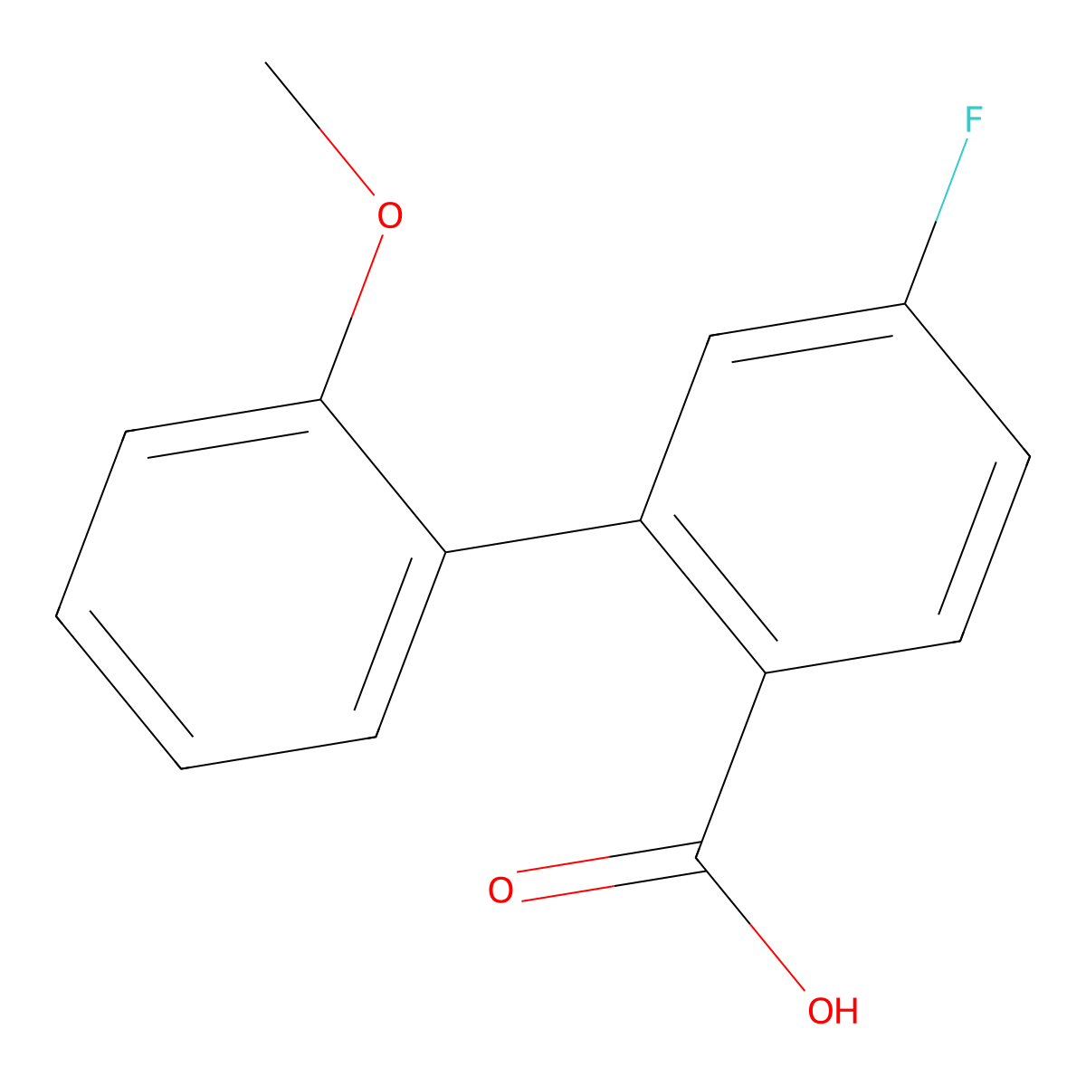 4-Fluoro-2-(2-methoxyphenyl)benzoic acid molecular structure, CAS 1184269-78-0