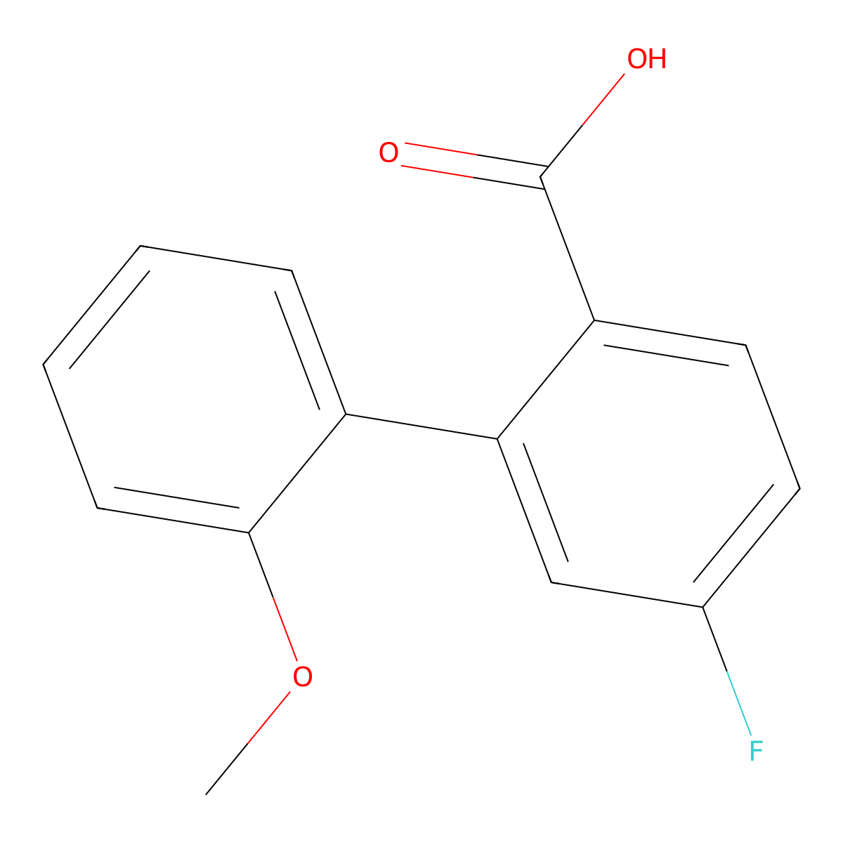 4-Fluoro-2-(2-methoxyphenyl)benzoic acid molecular structure, CAS 1184269-78-0