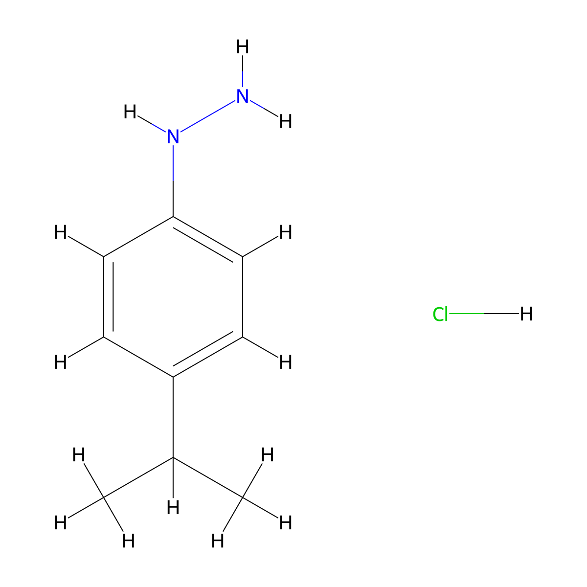[4-(Propan-2-yl)phenyl]hydrazine hydrochloride molecular structure, CAS 118427-29-5