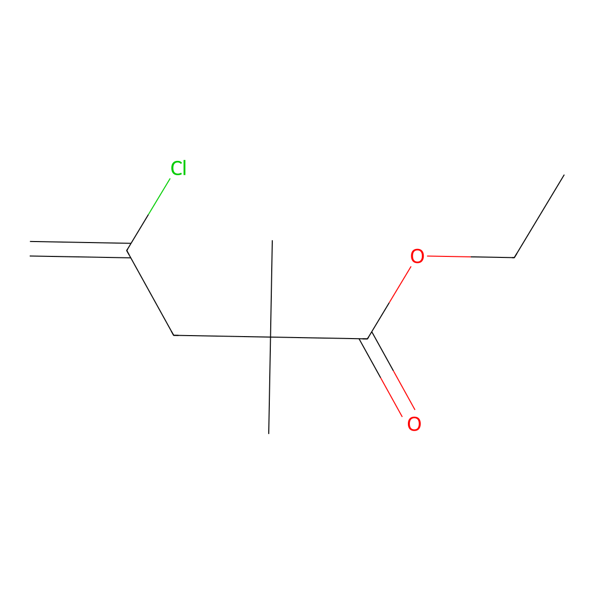 Ethyl 4-chloro-2,2-dimethylpent-4-enoate molecular structure, CAS 118427-36-4
