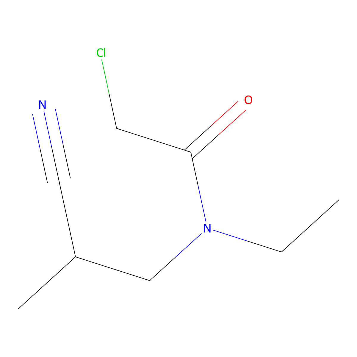 2-chloro-N-(2-cyano-2-methylethyl)-N-ethylacetamide molecular structure, CAS 1184272-17-0