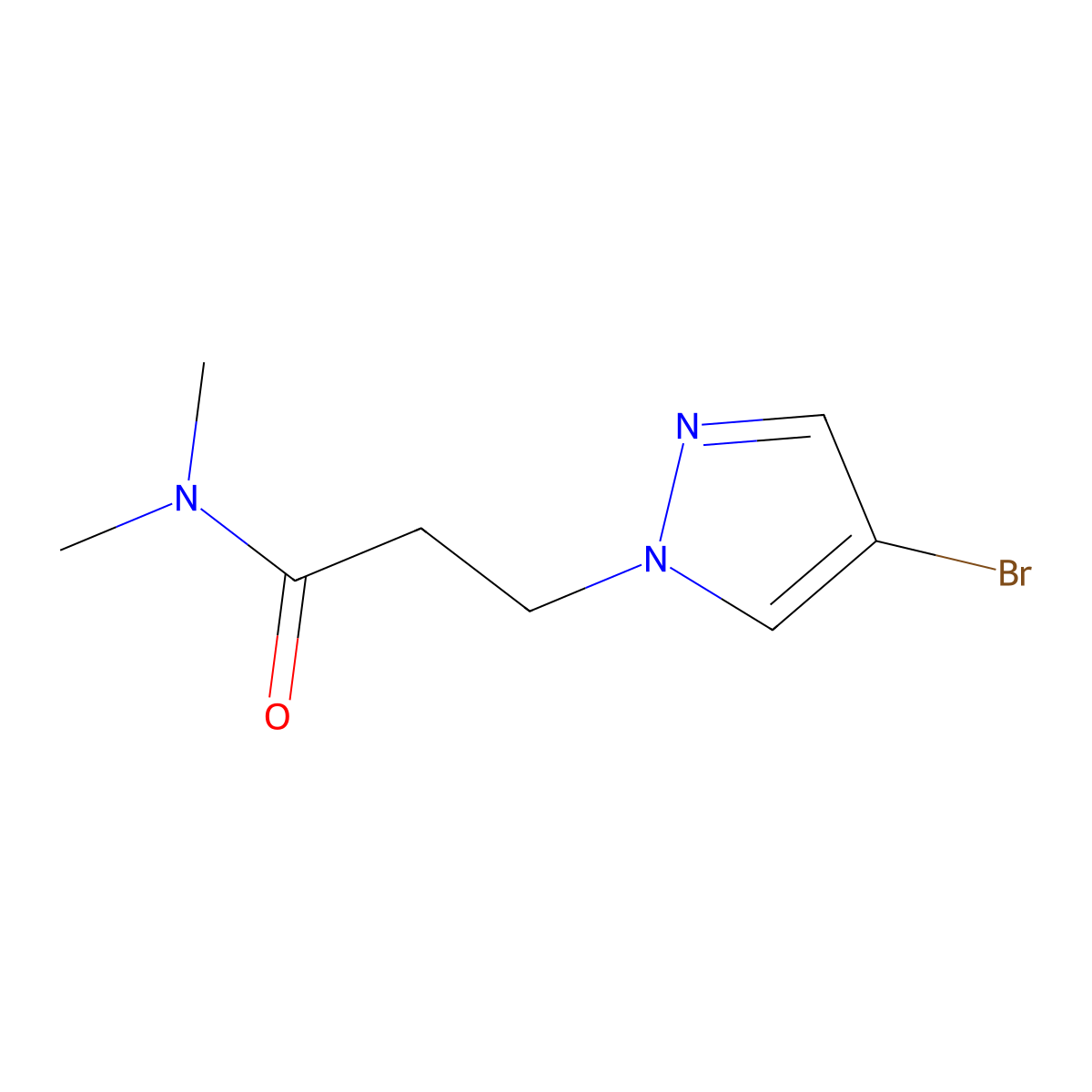 3-(4-bromo-1H-pyrazol-1-yl)-N,N-dimethylpropanamide molecular structure, CAS 1184274-21-2