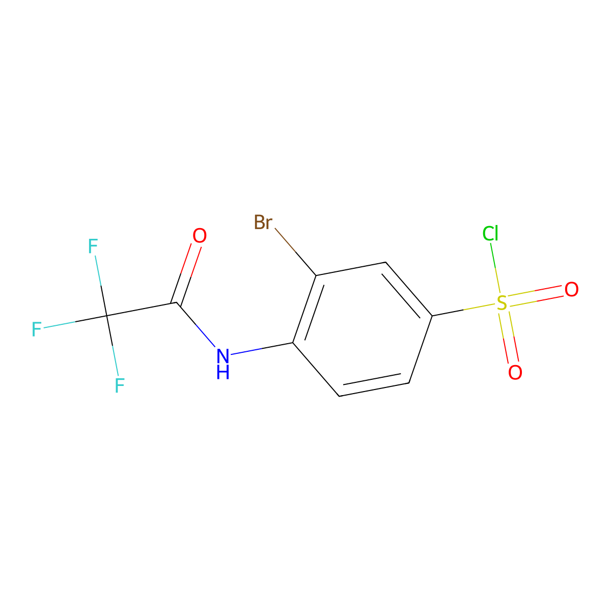 3-Bromo-4-(2,2,2-trifluoroacetamido)benzene-1-sulfonyl chloride molecular structure, CAS 1184279-08-0