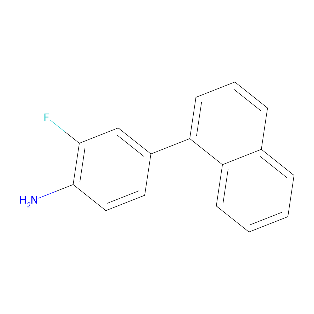 2-Fluoro-4-(1-naphthalenyl)benzenamine molecular structure, CAS 1184280-71-4