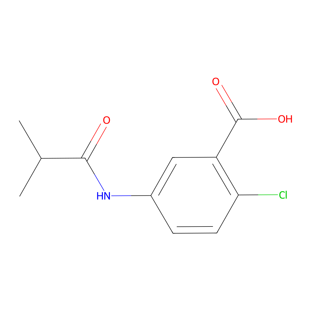 2-Chloro-5-(2-methylpropanamido)benzoic acid molecular structure, CAS 1184281-48-8