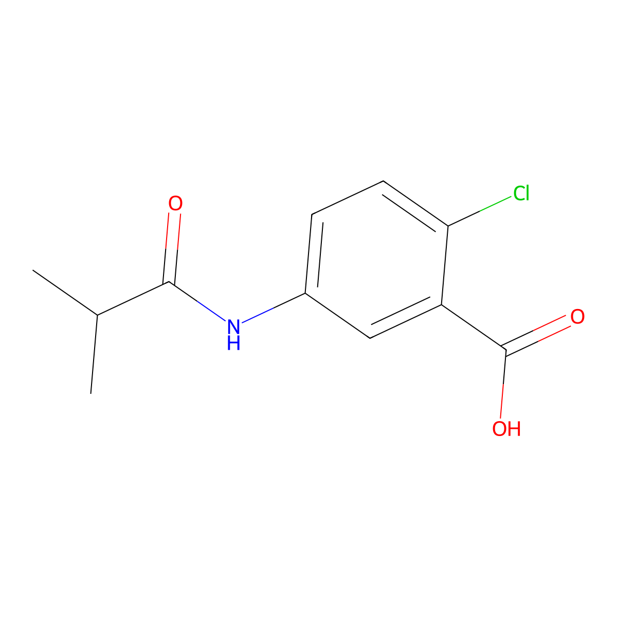 2-Chloro-5-(2-methylpropanamido)benzoic acid molecular structure, CAS 1184281-48-8