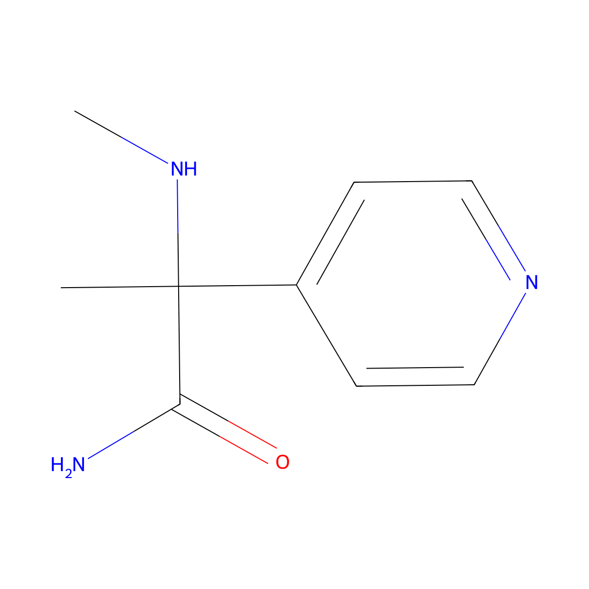 2-(Methylamino)-2-(pyridin-4-yl)propanamide molecular structure, CAS 1184284-66-9