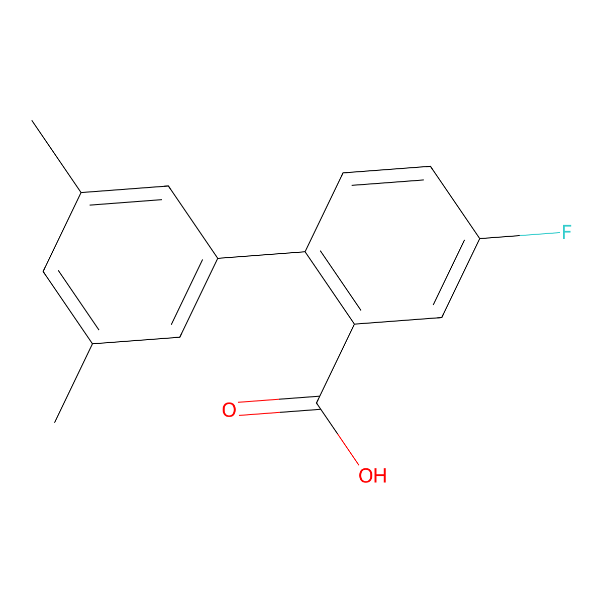 2-(3,5-Dimethylphenyl)-5-fluorobenzoic acid molecular structure, CAS 1184286-96-1