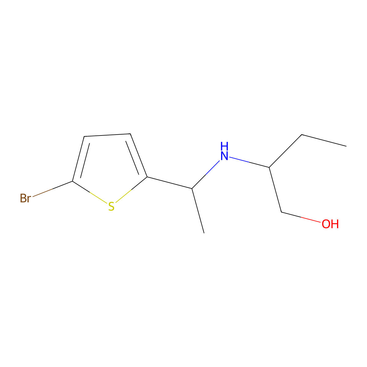 2-{[1-(5-Bromothiophen-2-yl)ethyl]amino}butan-1-ol molecular structure, CAS 1184290-23-0