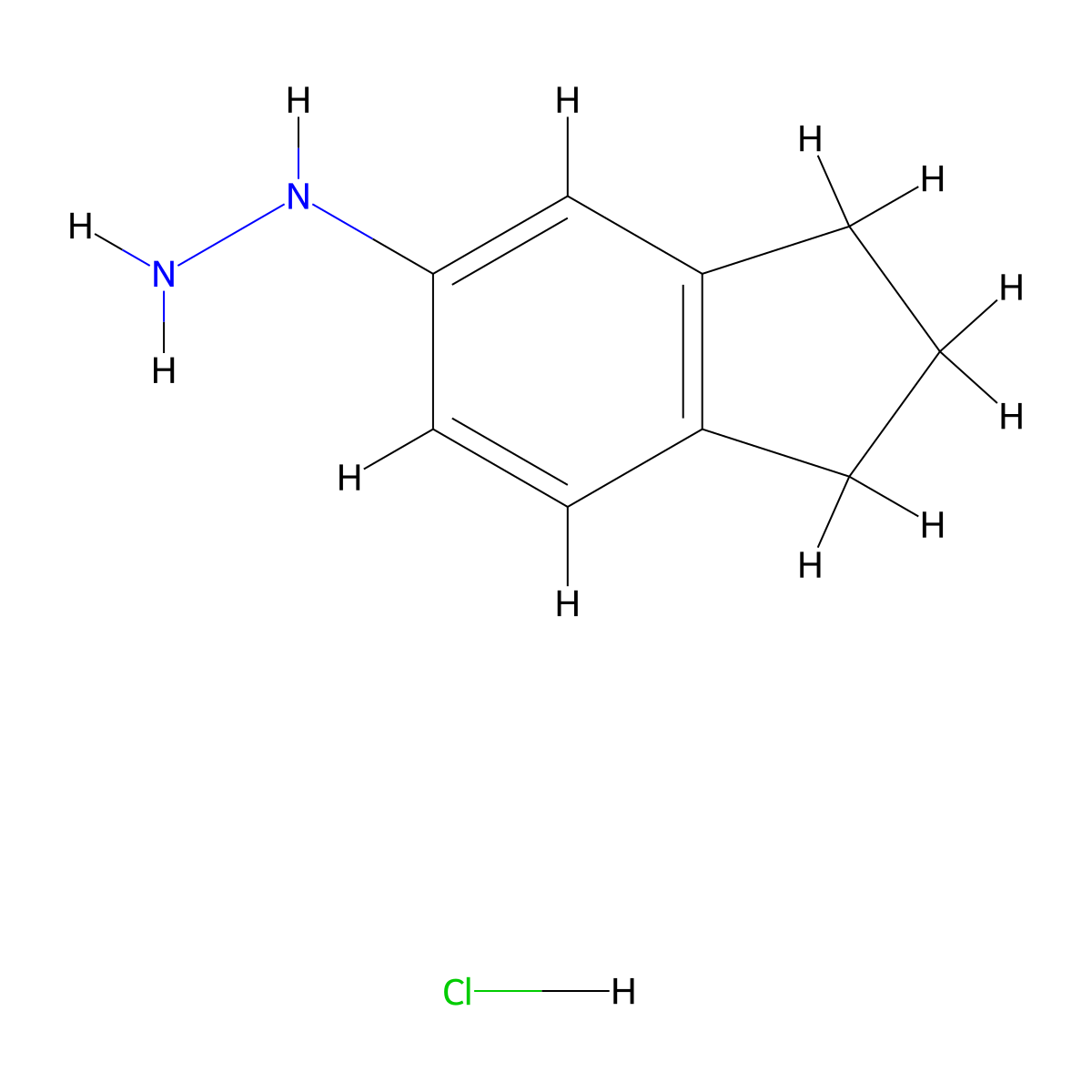 (2,3-Dihydro-1H-inden-5-yl)hydrazine hydrochloride molecular structure, CAS 1184296-04-5