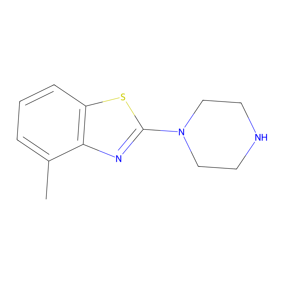 4-Methyl-2-piperazin-1-yl-benzothiazole molecular structure, CAS 1184296-71-6