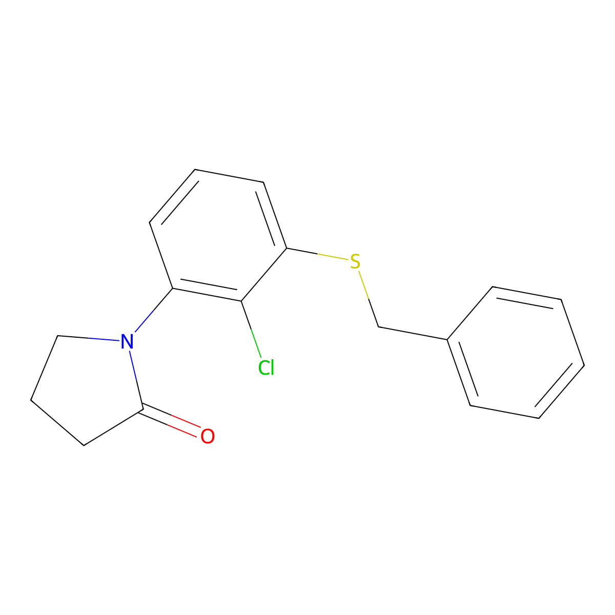 1-(3-(Benzylthio)-2-chlorophenyl)pyrrolidin-2-one molecular structure, CAS 1184297-86-6