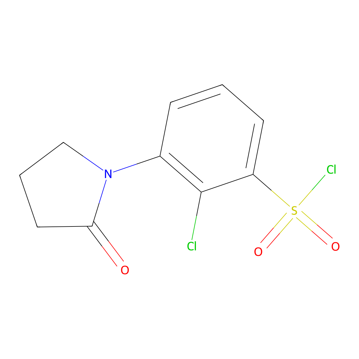 2-Chloro-3-(2-oxopyrrolidin-1-YL)benzene-1-sulfonyl chloride molecular structure, CAS 1184297-87-7
