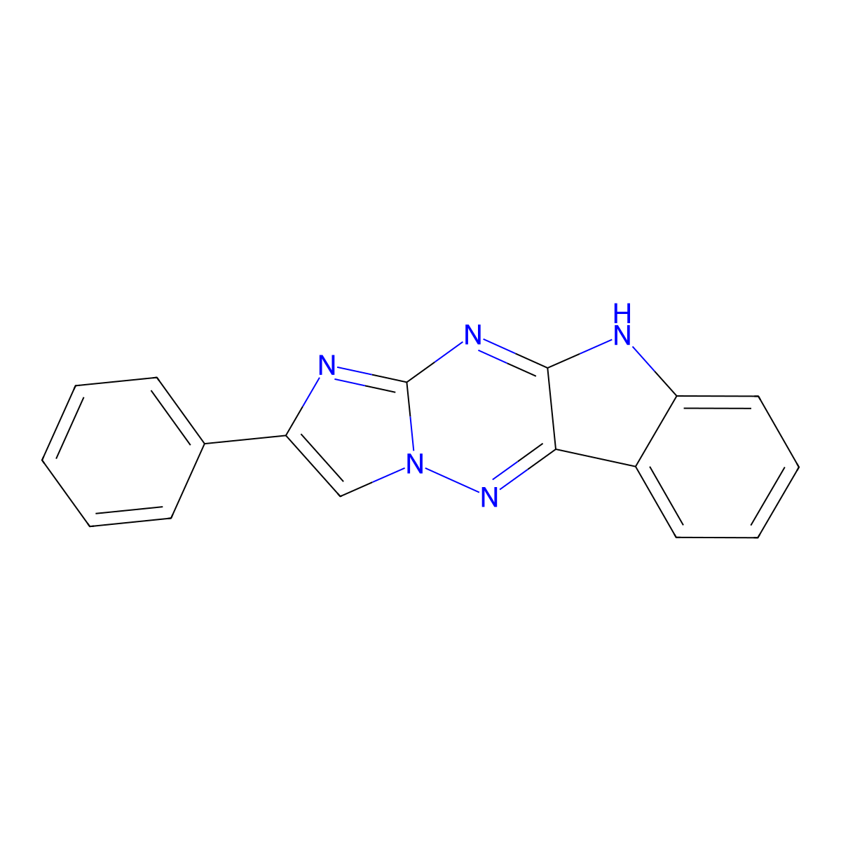 2-phenyl-10H-imidazo[1',2':2,3][1,2,4]triazino[5,6-b]indole molecular structure, CAS 118430-03-8